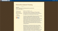 Desktop Screenshot of patientrecruitmenttraining.blogspot.com