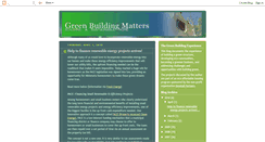 Desktop Screenshot of greenbuildingmatters.blogspot.com