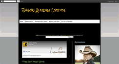 Desktop Screenshot of jasonaldeanlyrics.blogspot.com