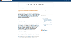 Desktop Screenshot of joint-painrelief.blogspot.com