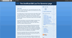 Desktop Screenshot of billleeforgovernor.blogspot.com