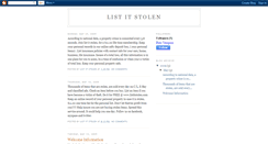 Desktop Screenshot of listitstolen.blogspot.com