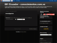 Tablet Screenshot of conocimientos-ecuador.blogspot.com