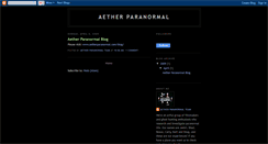 Desktop Screenshot of aetherparanormal.blogspot.com