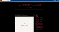 Desktop Screenshot of english-songs-lyric.blogspot.com