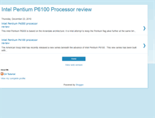 Tablet Screenshot of intelpentiump6100processorreview.blogspot.com