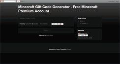 Desktop Screenshot of freeminecraftgiftcodesgenerator12345.blogspot.com
