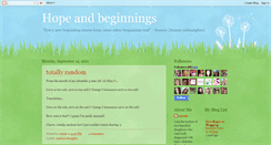 Desktop Screenshot of hopeandbeginnings.blogspot.com