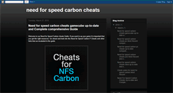 Desktop Screenshot of need-for-speed-carbon-cheats-guide.blogspot.com