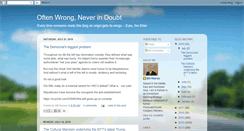 Desktop Screenshot of often-wrong-never-in-doubt.blogspot.com