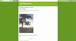 Desktop Screenshot of cedarfieldfarm.blogspot.com