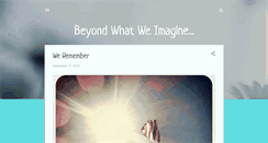 Desktop Screenshot of beyondwhatweimagine.blogspot.com