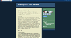 Desktop Screenshot of investingintaxliensanddeeds.blogspot.com