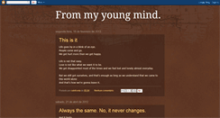 Desktop Screenshot of fromyoungmind.blogspot.com