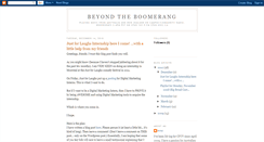Desktop Screenshot of beyondtheboomerang.blogspot.com