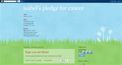 Desktop Screenshot of isabelspledgeforcancerresearch.blogspot.com