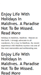 Mobile Screenshot of holidays-in-maldives.blogspot.com