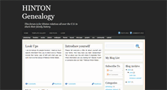 Desktop Screenshot of hintongenealogy.blogspot.com