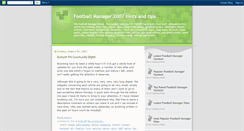 Desktop Screenshot of footballmanager2007hintsandtips.blogspot.com