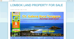 Desktop Screenshot of lomboklandpropertyforsale.blogspot.com