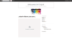 Desktop Screenshot of dreamandcritique.blogspot.com