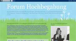 Desktop Screenshot of forumhochbegabung.blogspot.com