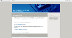 Desktop Screenshot of gamedesignreviews.blogspot.com