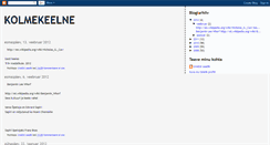 Desktop Screenshot of kolmekeelne.blogspot.com