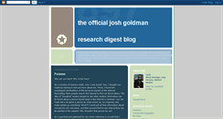 Desktop Screenshot of joshgoldmandigest.blogspot.com
