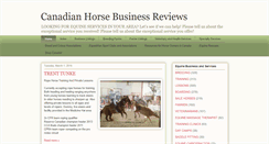 Desktop Screenshot of canadianhorsereviews.blogspot.com