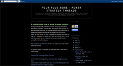 Desktop Screenshot of fourplusmorepoker.blogspot.com