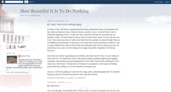 Desktop Screenshot of howbeautifulitistodonothing.blogspot.com