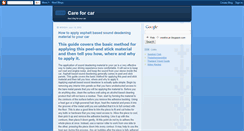 Desktop Screenshot of careforcar.blogspot.com