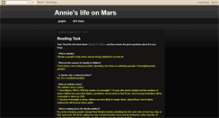 Desktop Screenshot of annie-annieslifeonmars.blogspot.com