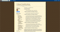 Desktop Screenshot of calmanconsiderations.blogspot.com