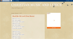 Desktop Screenshot of christianmusicandlyrics.blogspot.com