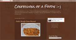 Desktop Screenshot of confessionsofthefoodie.blogspot.com