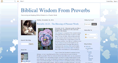 Desktop Screenshot of biblicalwisdomfromproverbs.blogspot.com