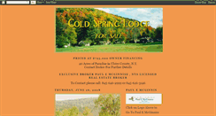 Desktop Screenshot of coldspringlodge.blogspot.com