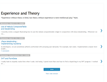 Tablet Screenshot of experienceandtheory.blogspot.com