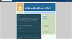 Desktop Screenshot of americanhealthcarereform.blogspot.com