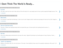 Tablet Screenshot of idontthinktheworldisready.blogspot.com