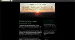 Desktop Screenshot of greenstocktalk.blogspot.com