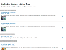 Tablet Screenshot of bartlettsscreenwritingtips.blogspot.com