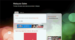 Desktop Screenshot of malaysiasalesinfo.blogspot.com