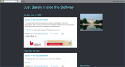 Desktop Screenshot of justbarelyinsidethebeltway.blogspot.com