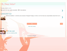 Tablet Screenshot of ohdearjuliet.blogspot.com