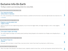 Tablet Screenshot of exclusiveinfoonearth.blogspot.com