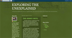 Desktop Screenshot of exploringtheunexplained.blogspot.com