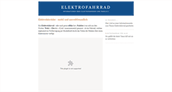 Desktop Screenshot of elektrofahrrad-info.blogspot.com